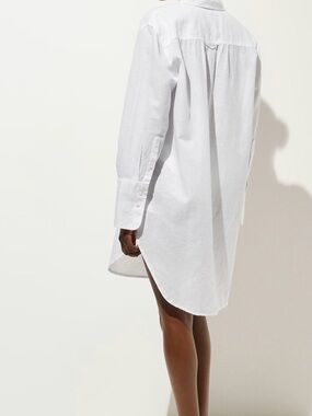 Maeve at Anthropologie white cotton button-down beach cover up